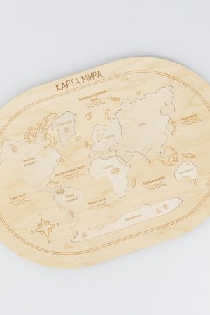 Drvena slagalica mapa sveta - Kontinenti